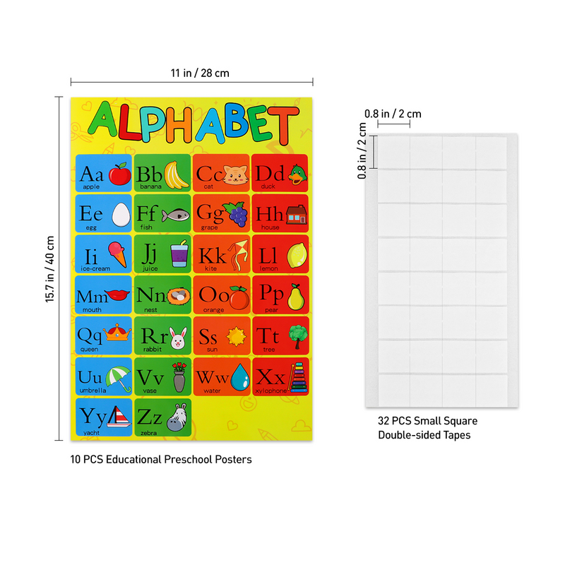 Educational Early Educational Charts Posters Charts for Preschoolers Toddlers Kids Kindergarten Classrooms