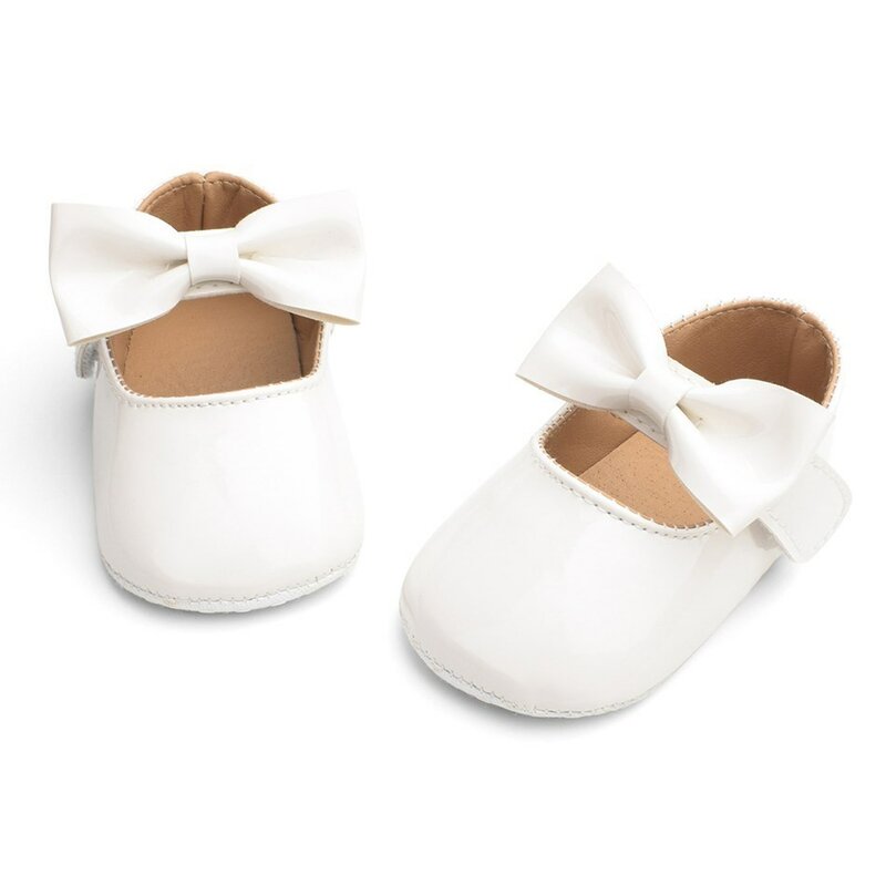 Baby First Walker Shoes Infant Newborn Soft Sole Bow Knot Princess Shoes Mary Jane Flats Prewalker Shoes Baby Girl Accessories