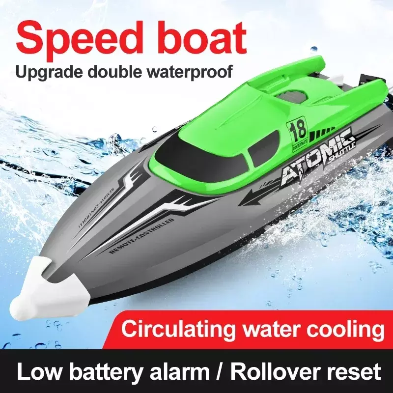 High-Speed Remote-Control Ship Cooling Overturn Reset pull fishnet Speedboat Race Game Boat