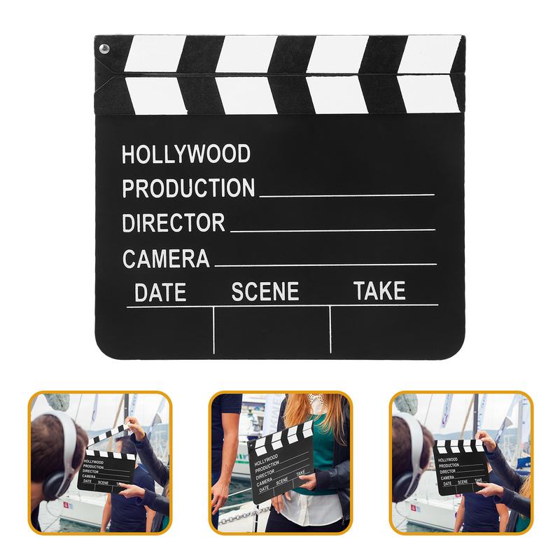 Clapperboard de escena de Video de Director de madera, Tv, película, cine, fotografía, accesorio para grabación de Vlog, decoración colgante