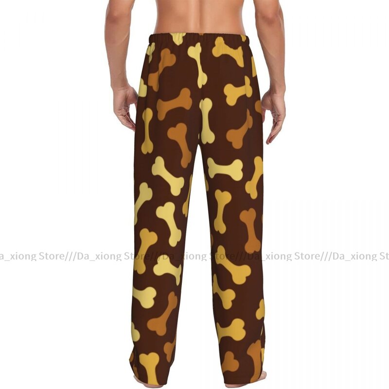 Мужские пижамные штаны с рисунком костей собаки, штаны для отдыха, штаны для сна