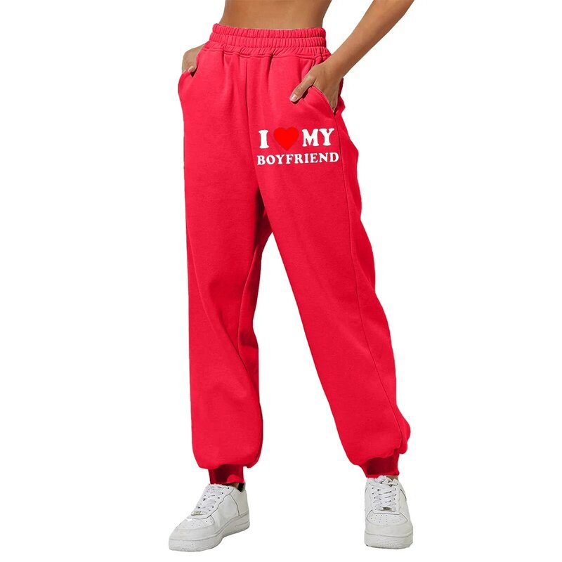 Hot Sale Women’s Fleece Lined Sweatpants Solid Straight Leg Pants Bottom Sweatpants Joggers Pants Workout High Waist Sweatpants