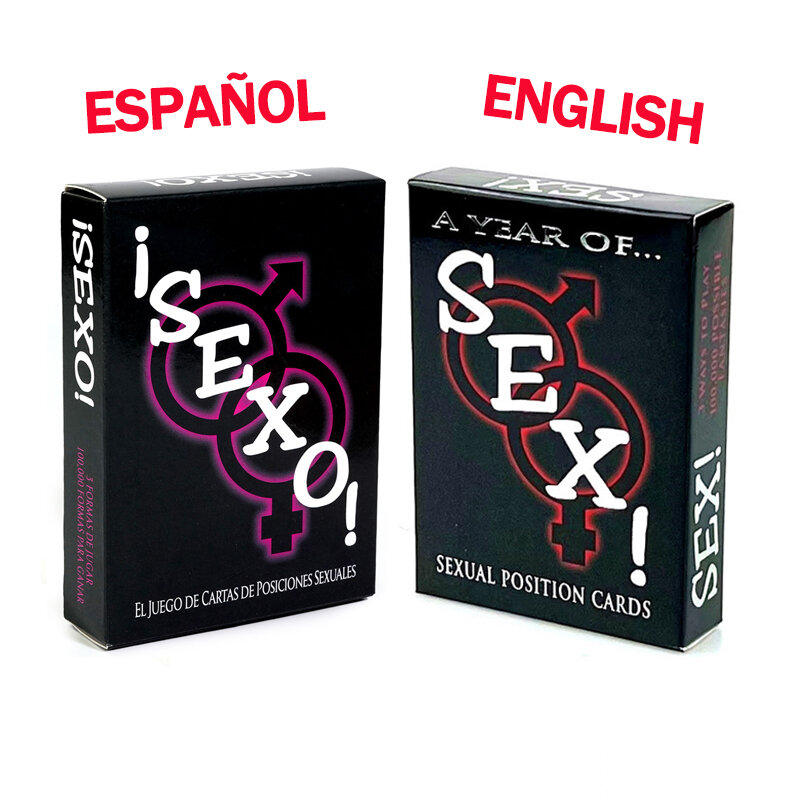 Cartas de posición Sexual en inglés y español, juegos de rol para adultos, comandos de dormitorio, Juguetes sexuales para parejas, más de 18 productos eróticos