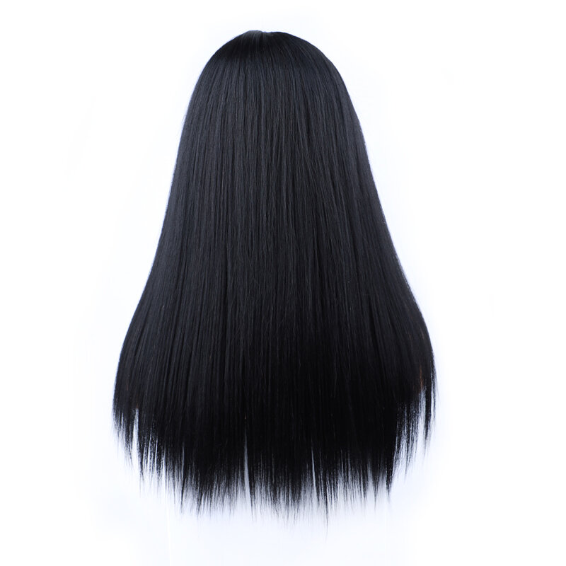 Perruque indienne naturelle, cheveux longs et soyeux, coupe mixte, non-remy, taille moyenne, 23 pouces
