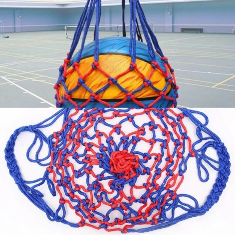 Tas jaring sepak bola nilon tas penyimpanan tebal peralatan portabel bawa bola tunggal tas olahraga luar ruangan sepak bola basket bola voli