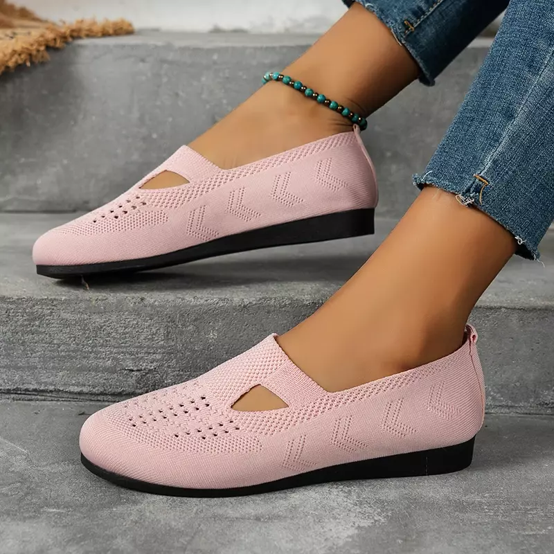 Women's Summer 2024 Simple Round Toe Design Anti-Slip Flat Low-top Shoes Outdoor Casual Comfortable Breathable Women's Shoes
