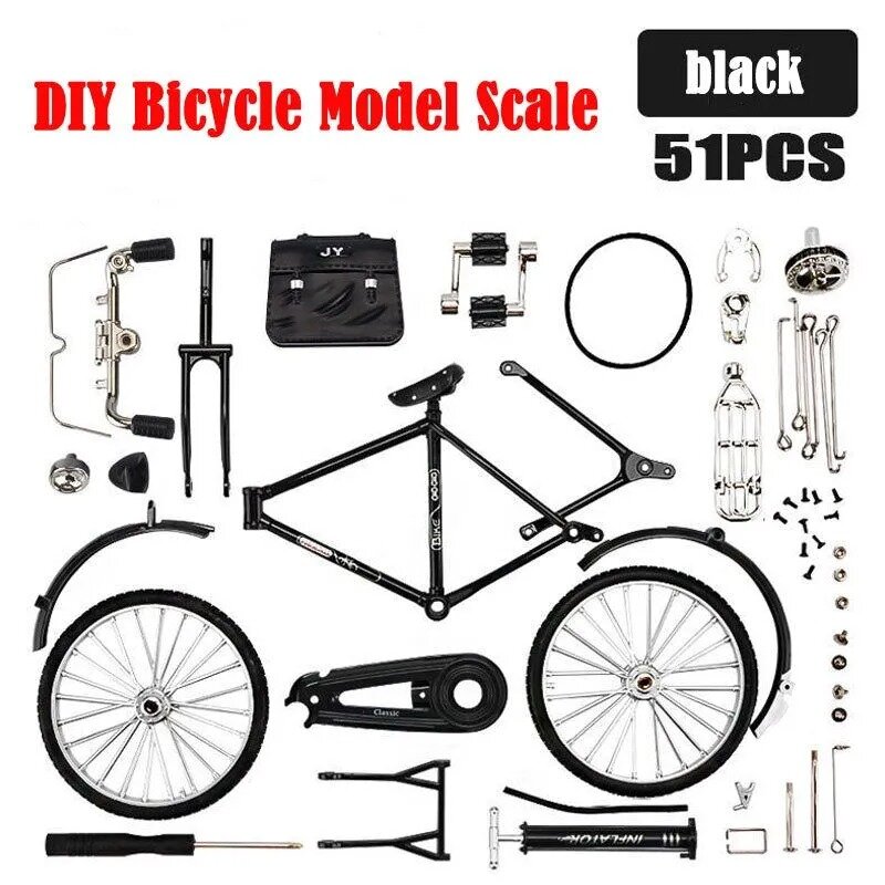 Модель велосипеда «сделай сам» в стиле ретро, металлическая скользящая сборная мини-модель велосипеда из сплава, коллекционные подарки, игрушки для детей, взрослых, мальчиков