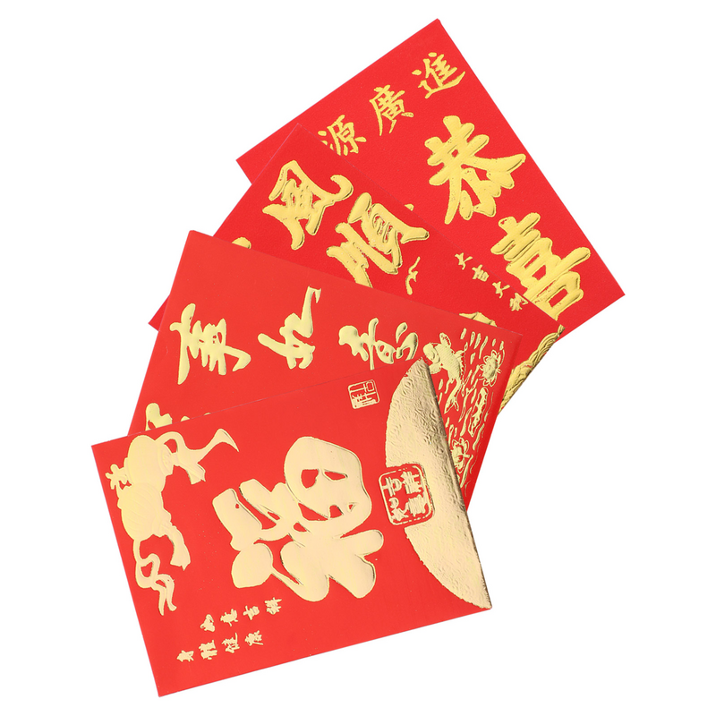 Dinheiro Pocket Packet para o Festival da Primavera, Bolsas de dinheiro, Ano Novo Chinês Basquete Bags, Primavera HongBao, Papel Vermelho, 160Pcs