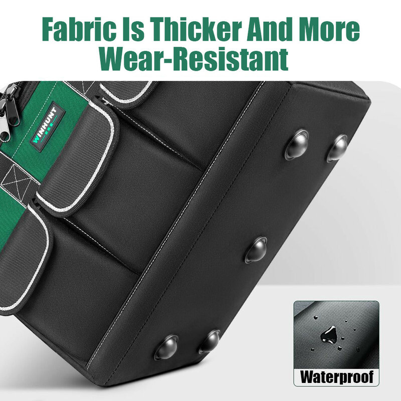 حقائب أدوات مستطيلة مقاومة للماء مع حزام أدوات حقيبة سعة كبيرة زيادة قدرة 30% للنجارة كهربائي