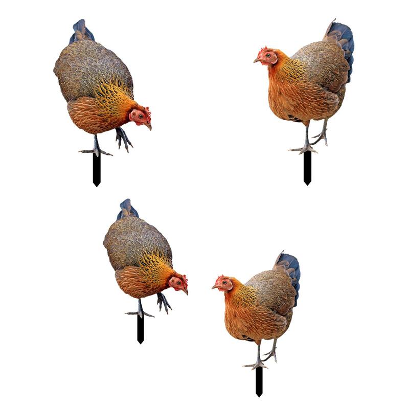 Estaca de gallo para decoración de suelo, figuritas decorativas de gallina, figuras realistas para jardín, granja, patio, césped, camino, patio trasero