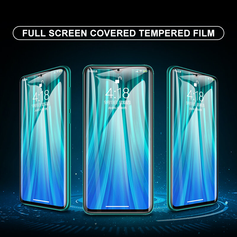 Protetor de tela de vidro temperado completo para xiaomi, película protetora transparente para redmi 8t, 9t, nota 9 pro max, 8a, 9a, 9c, nfc, 4pcs