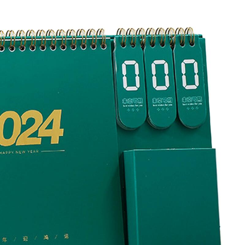Kalendarz biurkowy 2024 26x21.7cm chiński nowy rok dekoracji kalendarz planer dla artykuły gospodarstwa domowego wielofunkcyjny lekki
