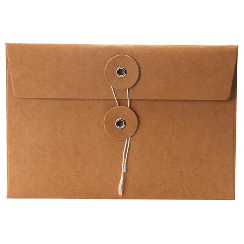 Pure Color Blank Paper Envelopes, Tie Buckle, couro, cartão para convites de casamento, saudação de presente, papel carta, 10pcs