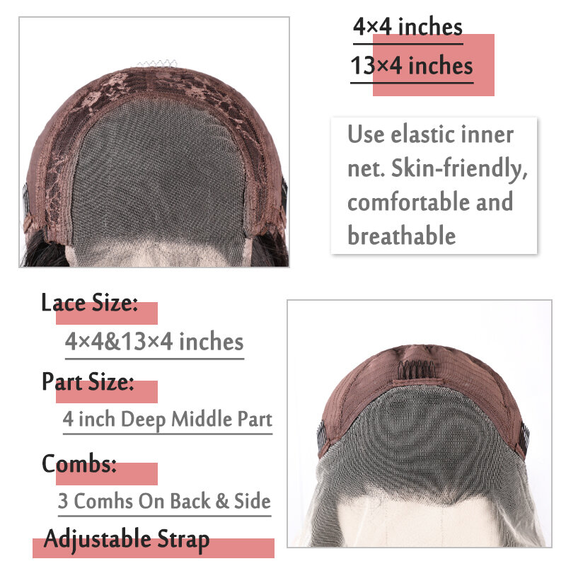 Peluca de cabello humano brasileño para mujeres negras, pelo corto rizado con ondas al agua, cierre 4x4, mojado y ondulado 13x4