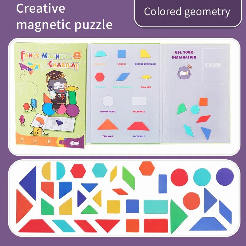 Magnetic Advanced Puzzle Stickers para Crianças, Educação Infantil, Jardim de Infância, Iluminação, Cognição, Meninos e Meninas Brinquedos