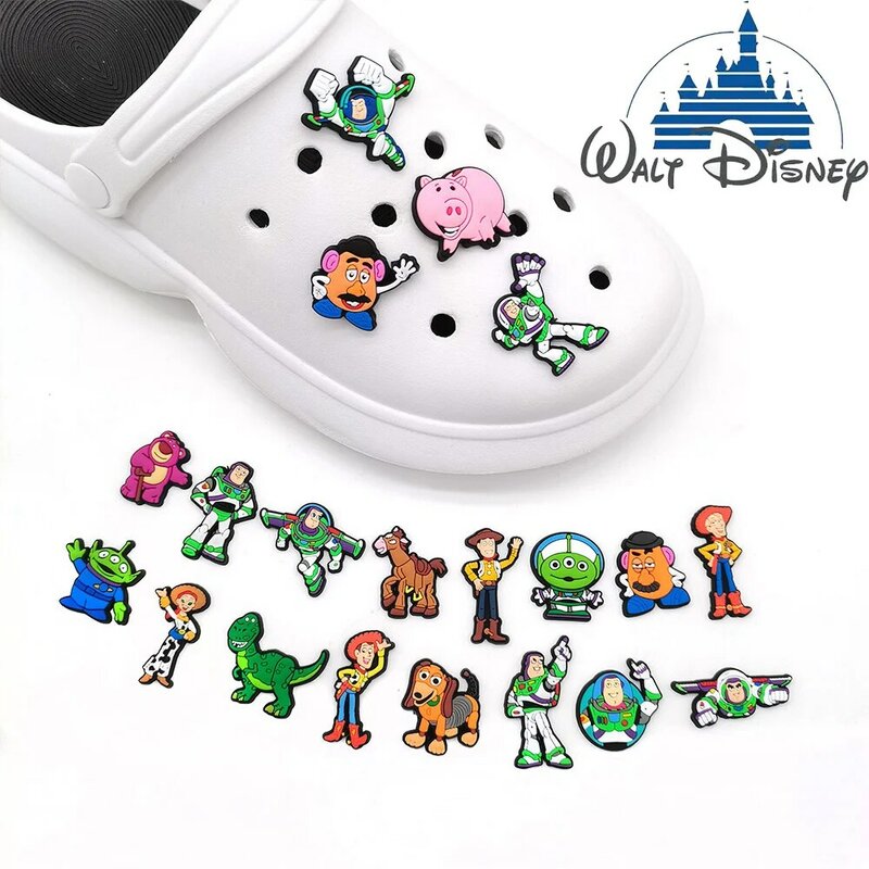 Cartoon Bath Lightyear Shoe Buckle, Disney Toy Story, Decoração Sapatos, Acessórios Encantos, Sandálias de Verão, Tamancos, Tamancos, 1-20Pcs