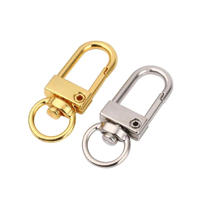 10pcs Carabiner Metal Lobster Clasp Hooks Gold Silver DIY Bag Luggage Accessories DIY Jewelry Finding Making Supplies Keychain