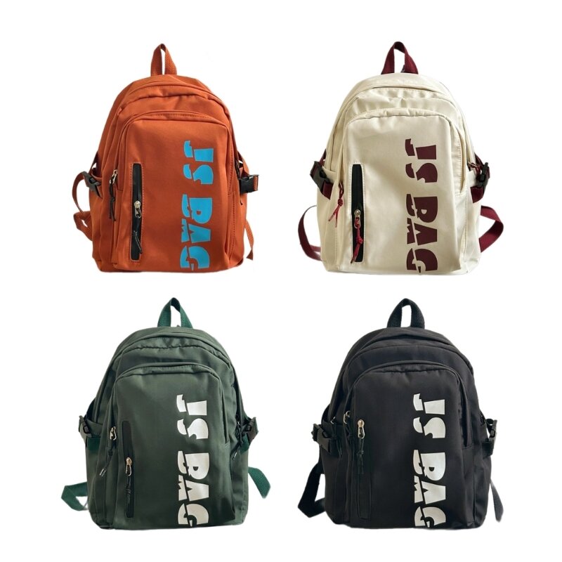 Y1UB корейский Harajuku буквы сплошной цвет школьная сумка большой емкости нейлоновый рюкзак Студенческая сумка для книг рюкзак