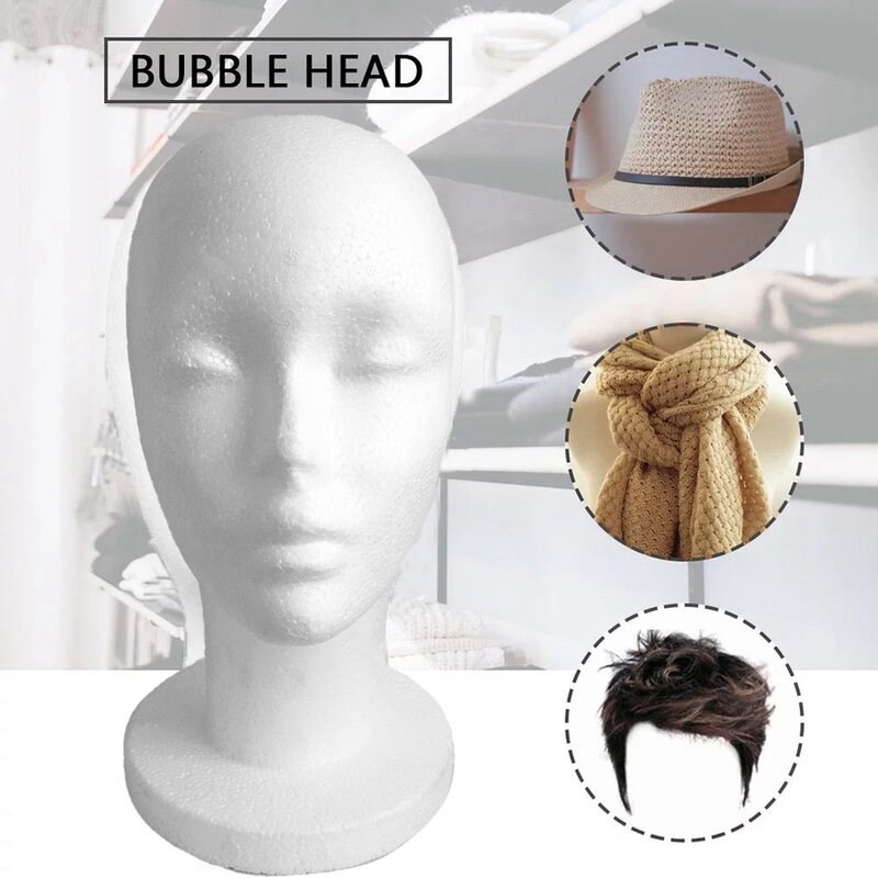 Modelo de cabeza de Maniquí de espuma, soporte para gafas de sol, sombrero, soporte de exhibición, auriculares, estante de exhibición