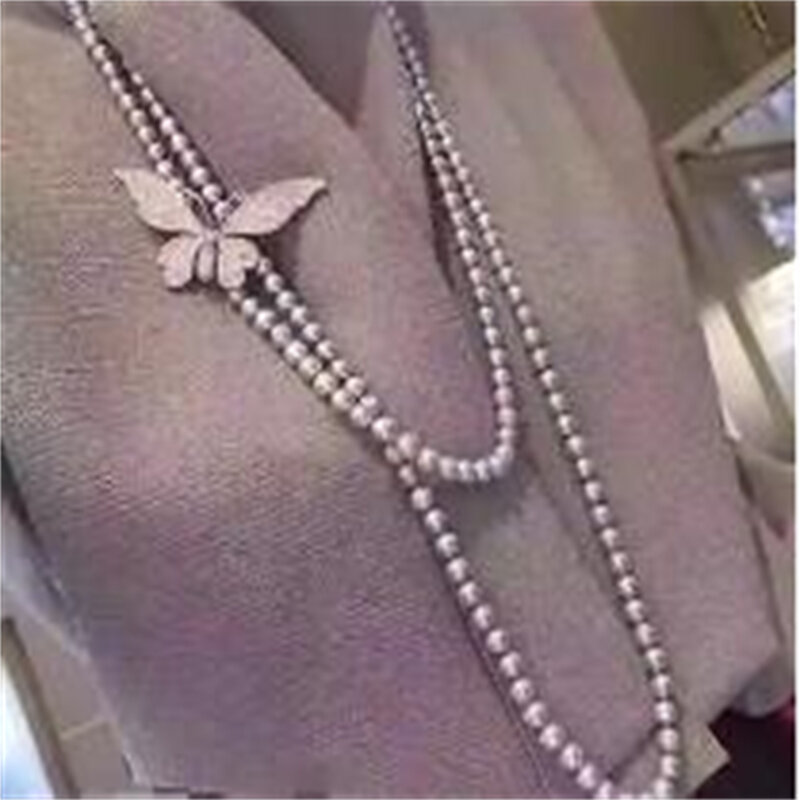 Collar de perlas redondas del Mar del Sur, color gris plateado, 9-10mm, 38 ", nuevo diseño