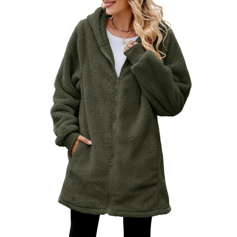 女性のフェイクファーコート,長袖,厚くて暖かい,ぬいぐるみ,秋と冬,2023