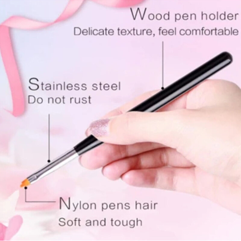 Pennello per Nail Art con fiore per unghie pittura penna da disegno a lunga durata per Manicure fai da te per la casa