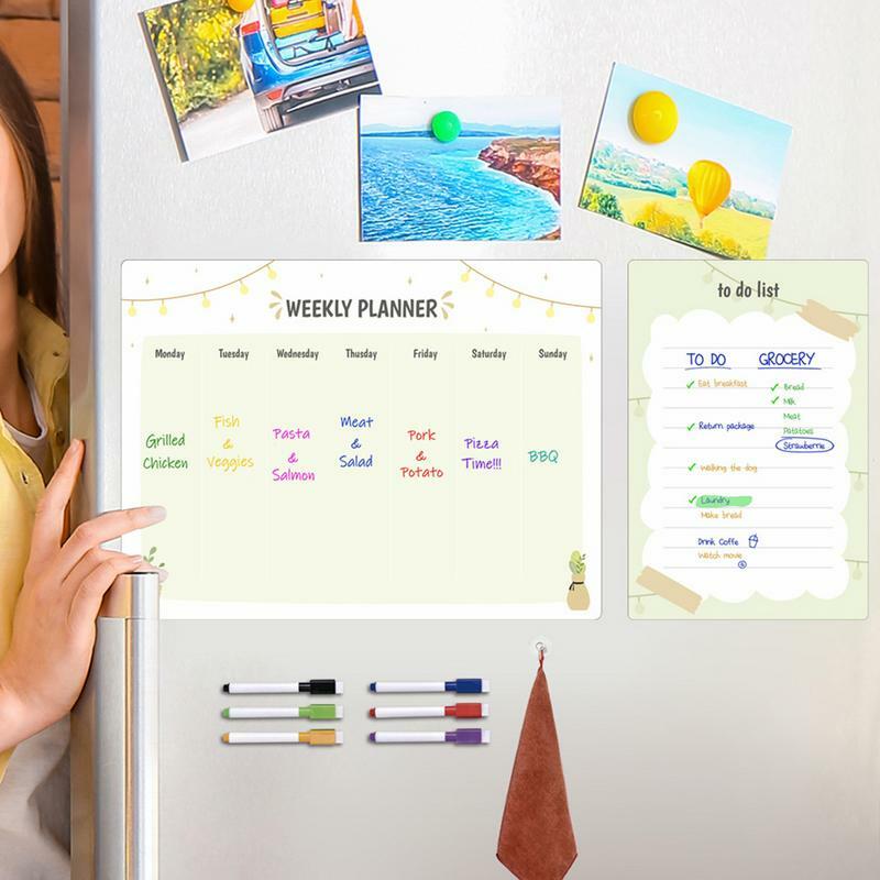 Magnetische Kalender Magnetisch Planbord Maandelijks Wekelijks Prikbord Multifunctionele Memo Board Uitwisbare Kalender Met 6