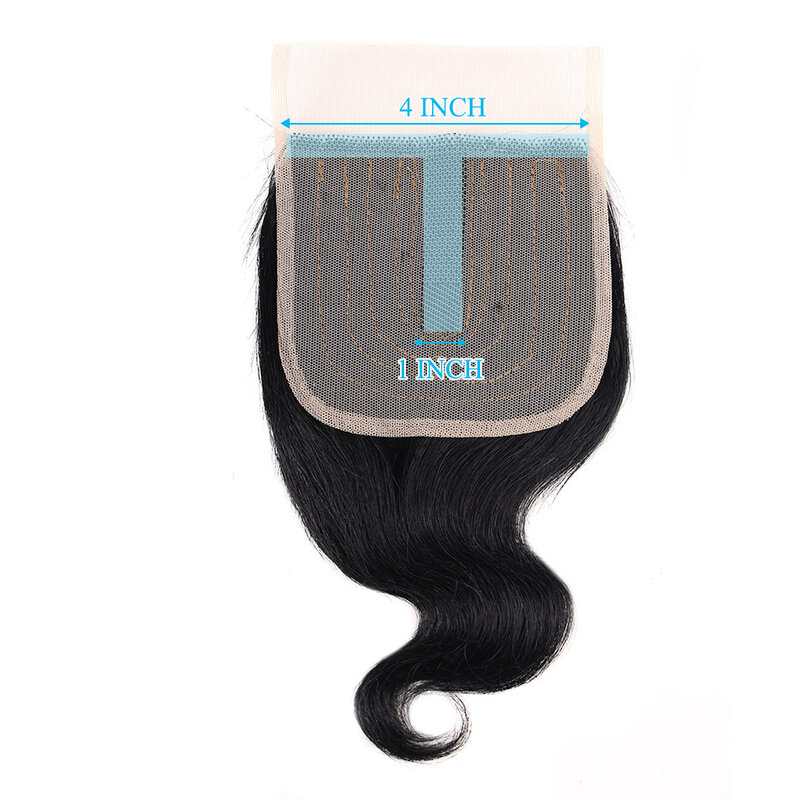Extensiones de cabello humano Remy, accesorio capilar brasileño ondulado con cierre de encaje, 4x4, #613
