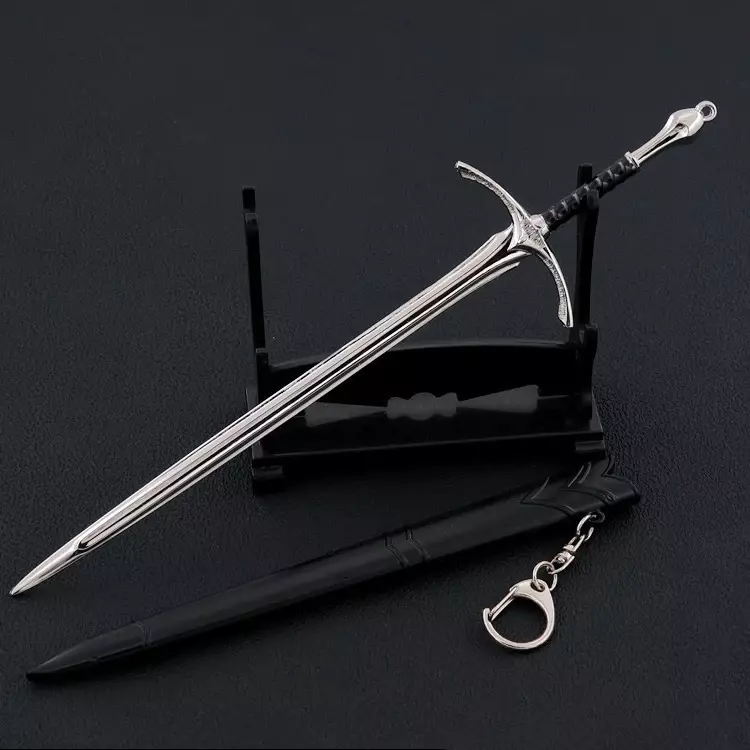 Arma de TV de películas de 22cm, espada Medieval Glamdring, cuchillo, Melee, Material de Metal, adornos, Colección, exhibición de escritorio, juguetes de regalo