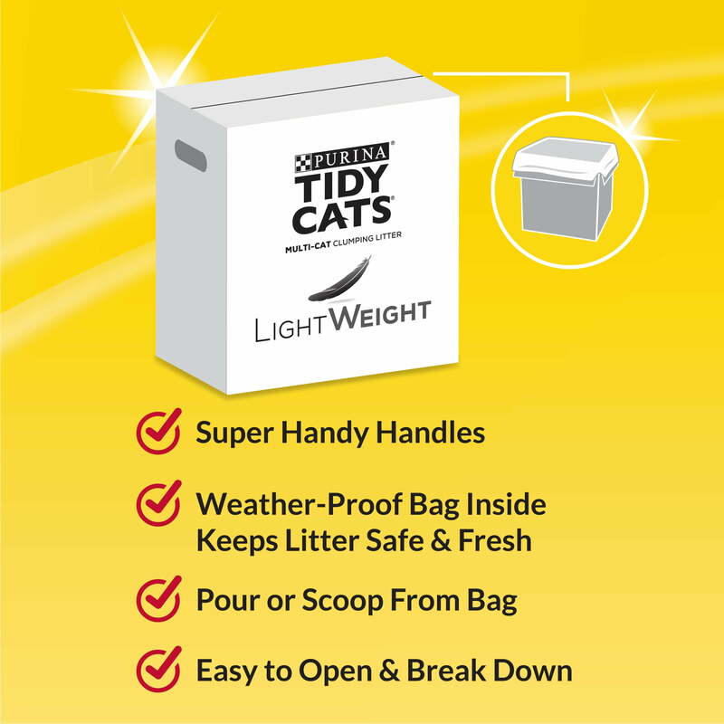 Purina-Lightweight Clumping Cat Litter, Multi Litter para gatos Tidy, Baixa poeira, Desempenho 24 7, Balde de 17 lb