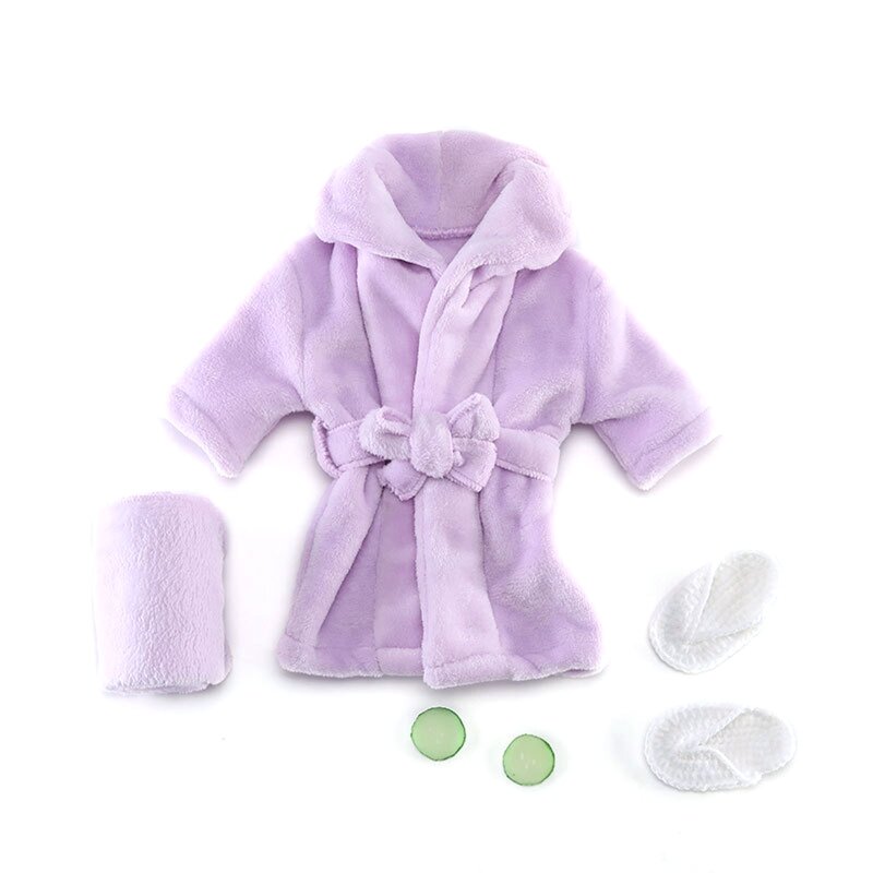 Lovely Newborn Outfit Photography Prop Baby Bathrobe Towel Cucumber Slices Set Shower Gift for 0-3 Moths Baby Boys Girls