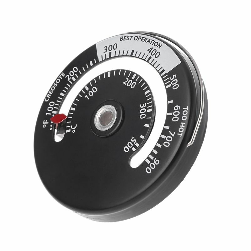 Thermomètre ventilateur cheminée magnétique Durable en d'aluminium avec anneaux ceinture pour mesure