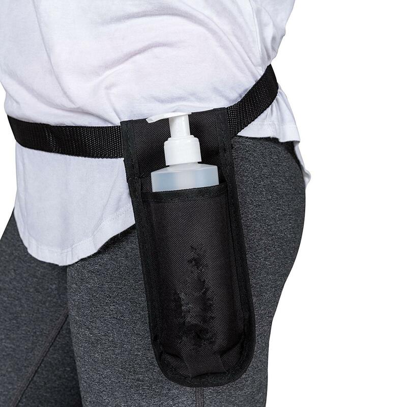 Dispensador de loción de aceite para masaje individual, soporte para cinturón de cintura para Aceite de Masaje, loción, crema 20x6cm (botella no incluida) lavable