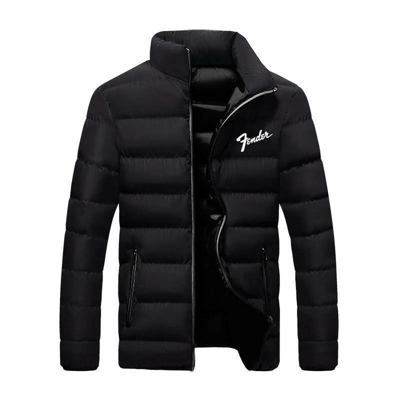 New Style Handsome, Comfortable, Warm and Thick Classic Casual Printed Jacket Top Men's Winter Jacket Music Guitar Fender Logo