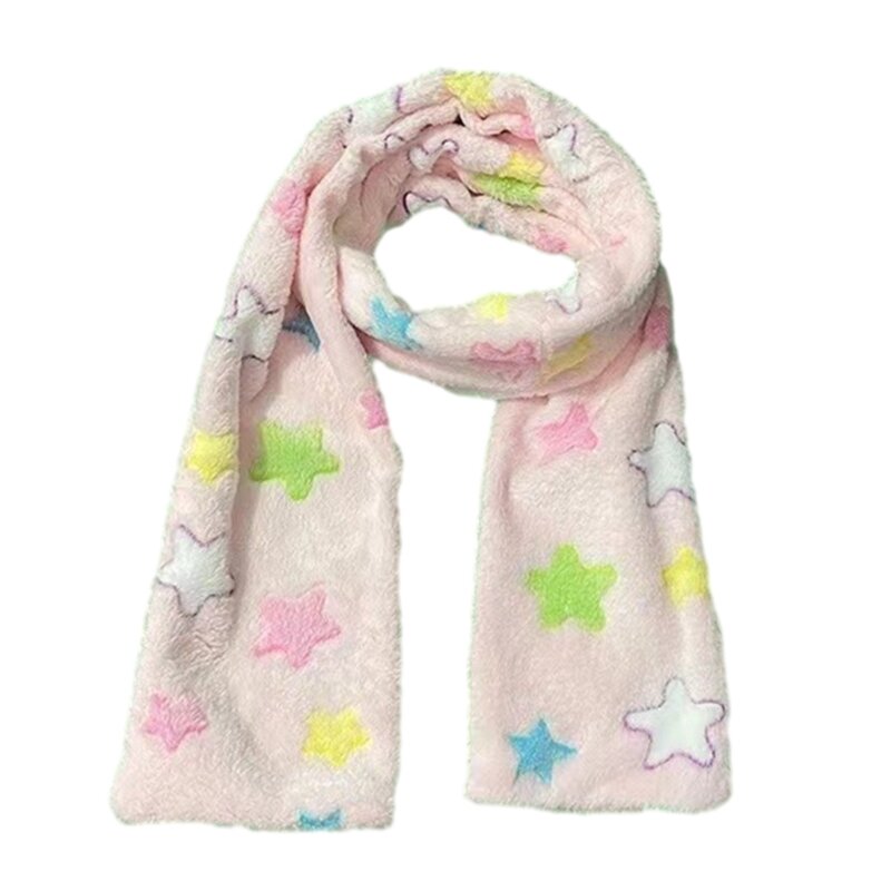 Стильный шарф со звездами для активного отдыха. Зимний толстый теплый шарф с запахом.