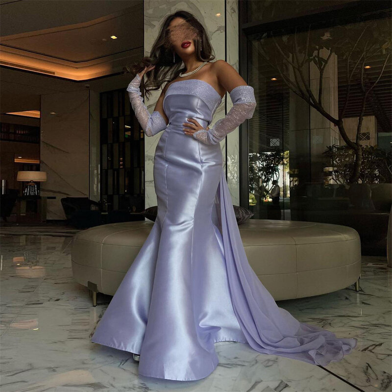 MOBUYE-vestido árabe de Dubái sin tirantes para mujer, vestido de graduación hasta el suelo, vestido de noche elegante, moda de fiesta, 2024