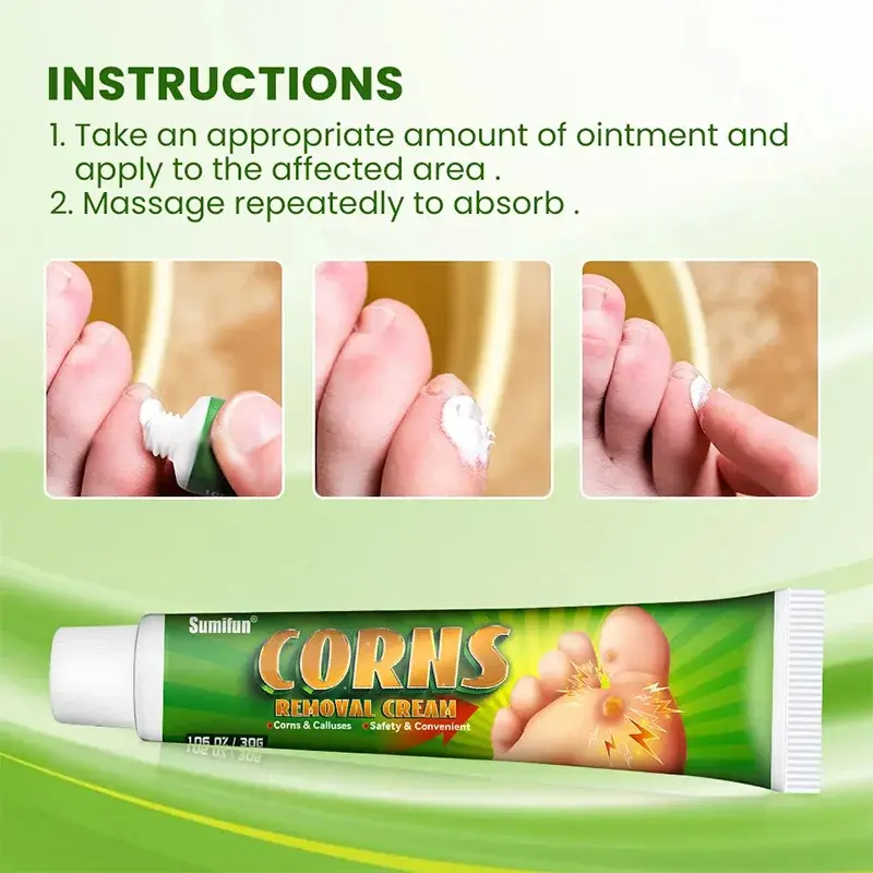 Crema removedora de maíz para pies, pomada de tratamiento de infección de piel de ojo de pollo, herramienta de eliminación de piel muerta de callos, cuidado de la salud
