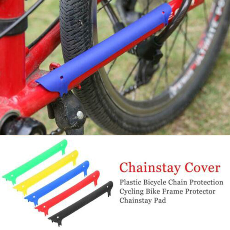 1 buah plastik warna-warni pelindung rantai sepeda pelindung rantai bersepeda tetap pelindung bingkai penjaga Aksesori berkendara sepeda