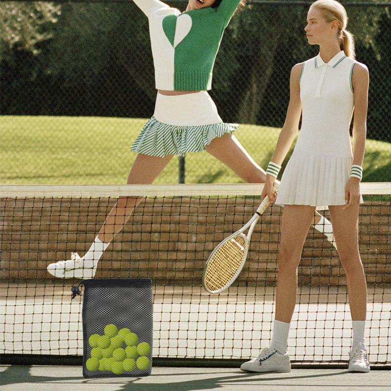 Bolsa de malla plegable de nailon para soporte de pelota de Golf, bolsa de red negra para pelotas de tenis, ahorro de espacio para campo de entrenamiento de conducción