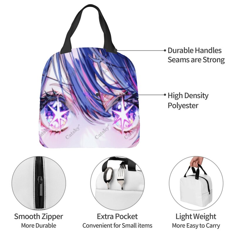 Japan Anime Oshi No Ko Portable Aluminum Foil Thickened Insulated Insulated Lunch Bag Waterproof Insulated Lunch Tote Bag