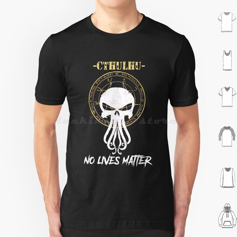 Camiseta de algodón de Cthulhu No Lives Matter, ropa vikinga, 6Xl, Cthulhu, Cthulhu No Lives Matter