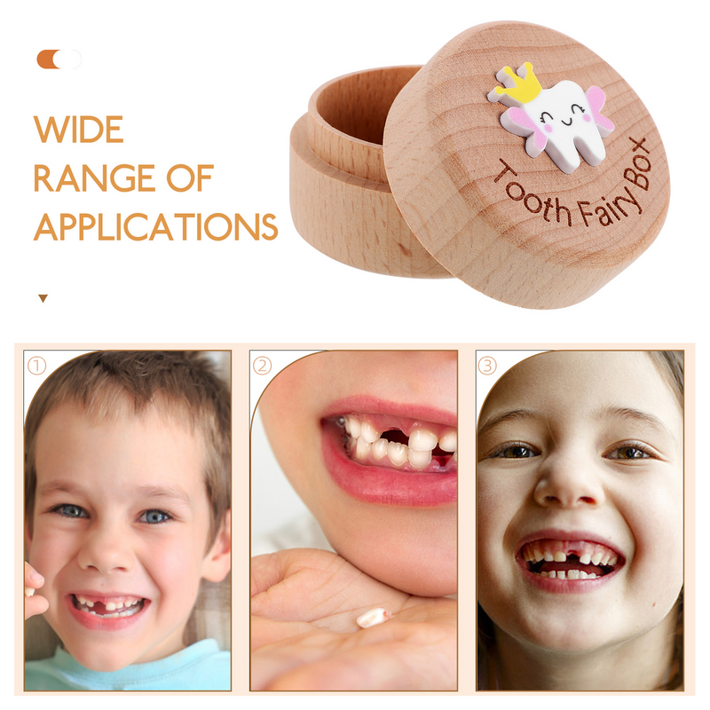 子供の歯のボックスコレクションオーガナイザー、赤ちゃんの歯のホルダーケース、子供の記念品ログ