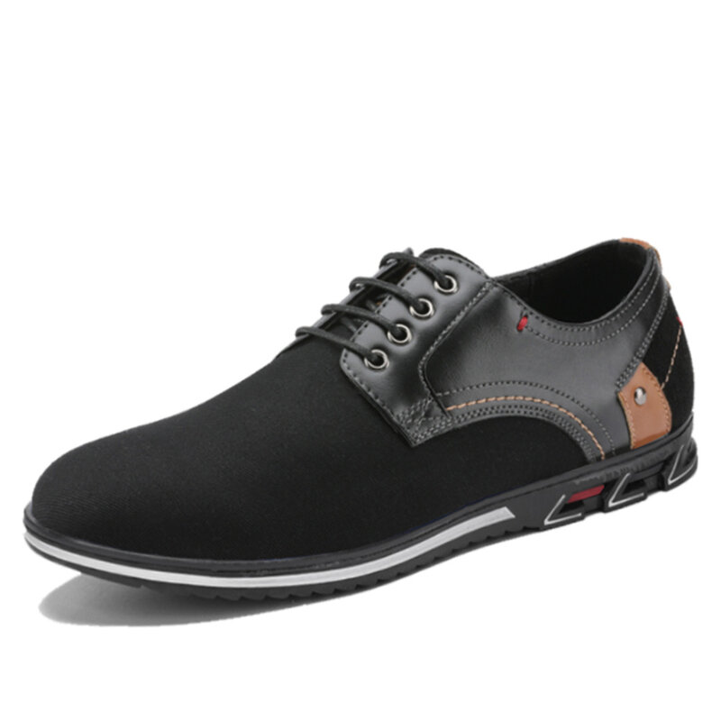New Men Dress Shoes Classic Lace-up Leather Casual Business Men Shoes Italian Oxford Shoes for Men Black Flats Footwear Size 48