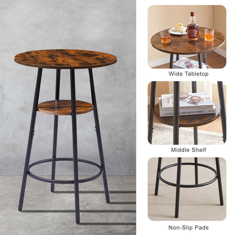 Обеденный набор с высокой столешницей, наборы кухонных столов с обивкой, барные стулья для небольшого пространства, коричневый