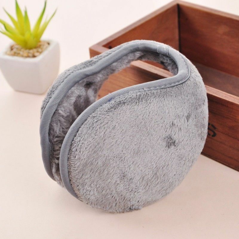 2PCS Windproof Earmuffs For Women Men Soft Plush Thickening Ear Warmer Winter Solid Color Earflap Outdoors Protection Ear-Muffs