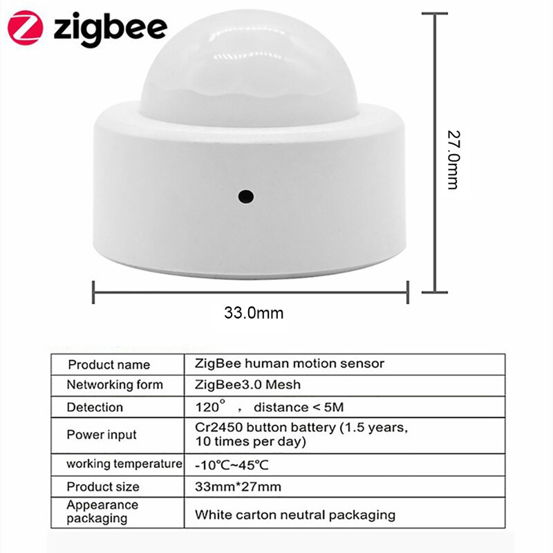 Tuya Zigbee PIR 모션 센서 광도 센서 장착 인체 동작 감지기 스마트 홈 보안 알람 작업 Alexa