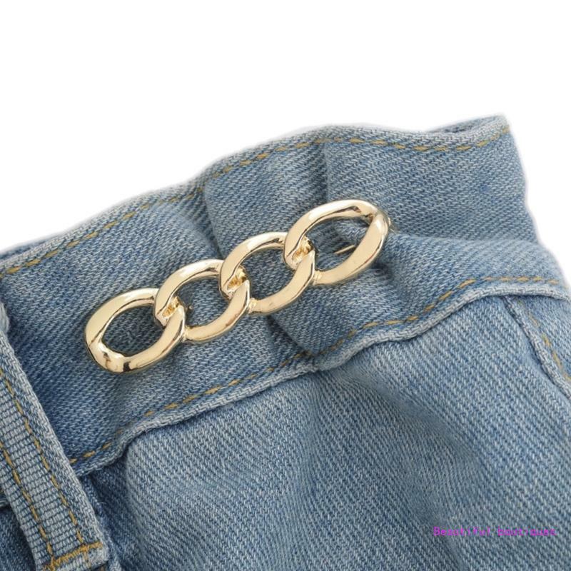 Aperte o botão da cintura destacável jeans prendedor cintura costura fivelas livres dropship