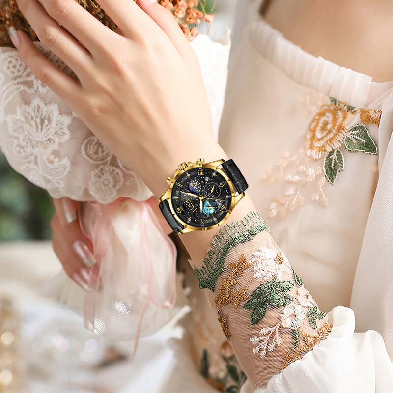 LIGE jam tangan wanita modis baru jam tangan wanita Quartz olahraga kulit jam tangan wanita tahan air jam tangan pacar liar hadiah ulang tahun Reloj Mujer