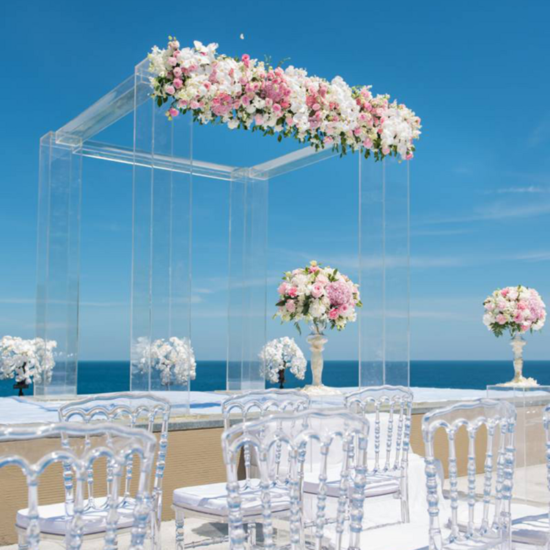 HVAYI-Kiosque d'exposition de mariage en acrylique, cadre vertical de cérémonie d'arc, pavillon, auvent carré de mariage, décoration de scène
