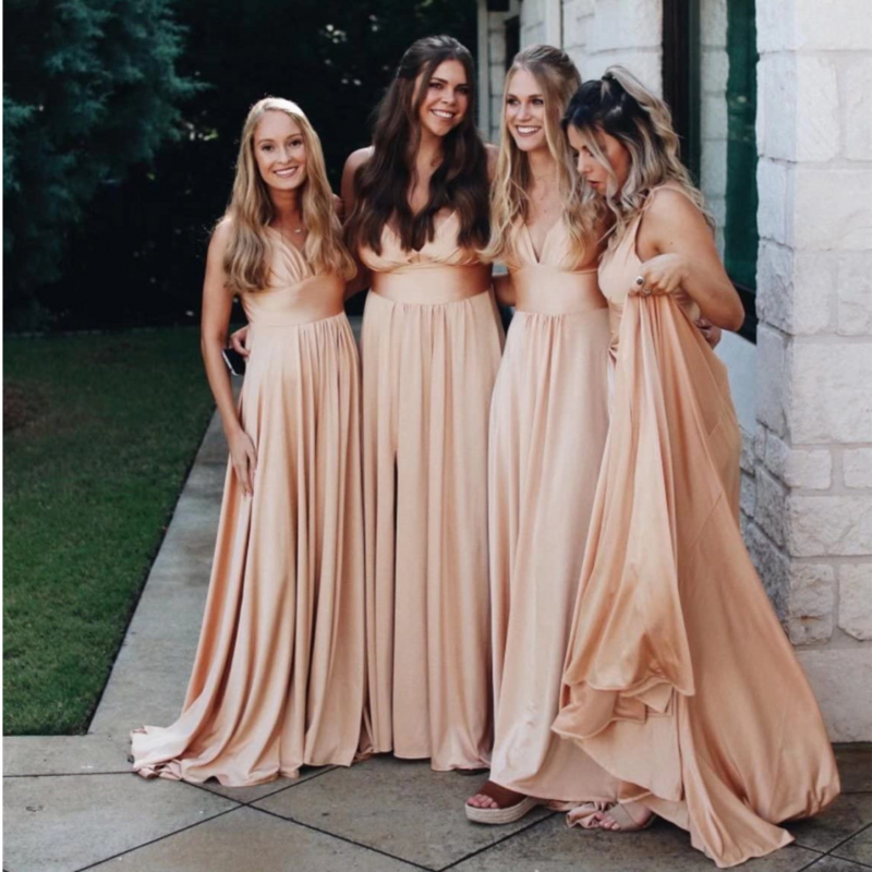 9 cores vestido de dama de honra das mulheres 2023 irmã vestido de grupo sexy dividir v pescoço sem mangas formal casamento vestidos de festa de noite